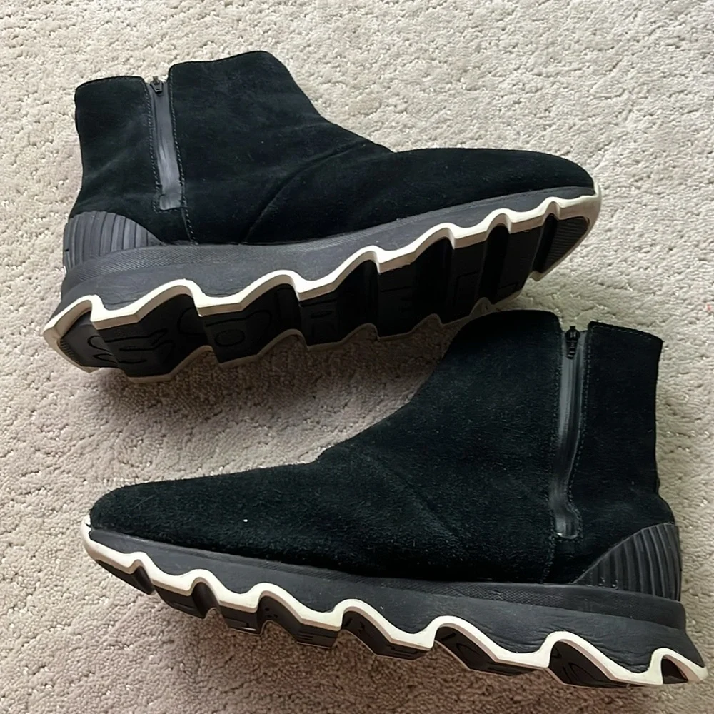 Sorel Black Slouch Boot Ankle Women’s 10 Leather Winter